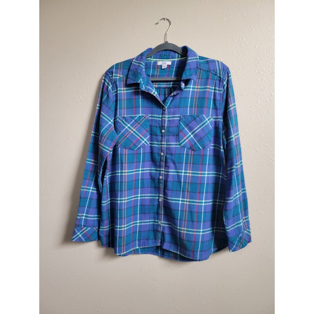 Croftโ & Barrow Mens Shirt Large Plaid Long Sleeve Flannel Button Down